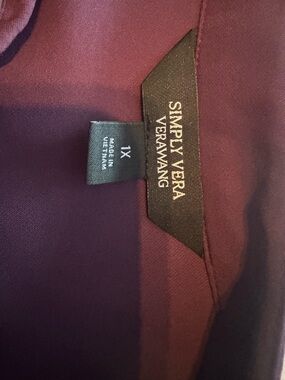 Simply Vera Vera Wang Plum Blouse with V-Neck
